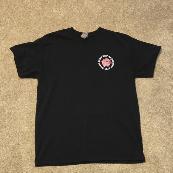 Never Stop Racing Black Tshirt Mens Size Medium - Picture 1 of 4